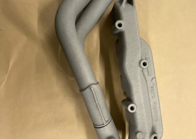 Exhaust manifold in Cerakote titanium over an aluminium plasma base