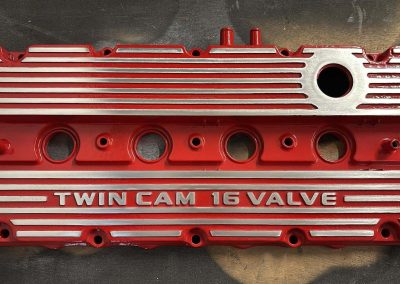 Red crinkle effect cam covers fresh out of the oven